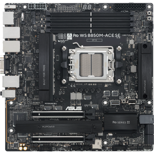 Материнская плата ASUS PRO WS B850M-ACE SE AM5 mATX 4xDDR5 2xPCIEx16 2xM.2 2хUSB-C DP HDMI VGA 10GLAN 2.5GLAN