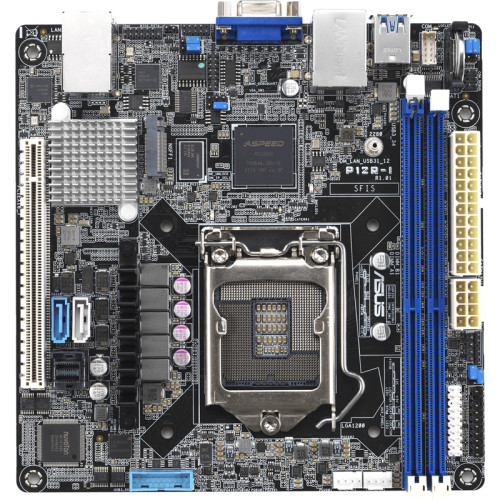 Материнская плата/ P12R-I Mini-ITX, LGA 1200, 2x DDR4 DIMM (to 64GB ECC UDIMM) , 6x USB 3.0 (4 rear) , 6x SATA (4 in MiniSAS HD) , 1x PCIE x16, 1xM.2 2280, LAN 2x 1Gb, Video AST2600, IPMI Option (507604)
