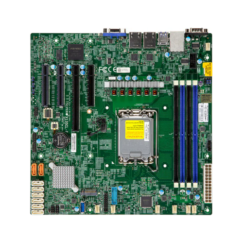 Материнская плата/ MB Supermicro X13SCL-F, Micro-ATX, 1x Intel Xeon 6300-series/ E-2400/Pentium (LGA-1700), 4x DIMM DDR5 UDIMM, 1 PCIe 5.0 x8 1 PCIe 5.0 x8 (in x16) 2 PCIe 4.0 x4 (in x8), 1 M.2 PCIe 4.0 x4 (M-key 2280/22110), 2x LAN 1GbE Intel i210