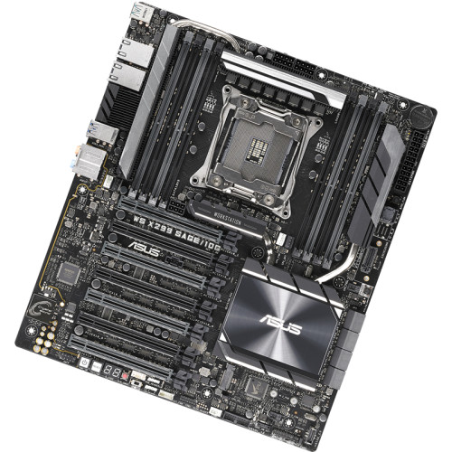 Материнская плата/ ASUS WS X299 SAGE 10G; 1 x  Intel Socket 2066 X-Series Processors ; 8 or 4 x DIMM DDR4 Non-ECC, Un-buffered Memory; 7 x PCIe 3.0 x16 (single x16 or dual x16/x16 or triple x16/x16/x16 or quad x16/x16/x16/x16 or seven x16/x8/x8/x8/x8/x8/x