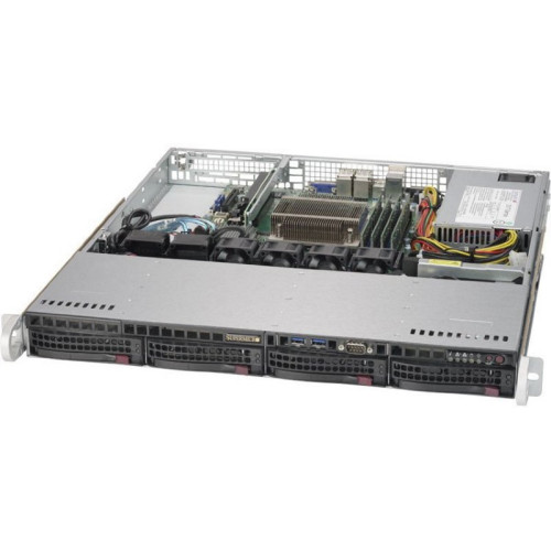 Серверная платформа/ Supermicro SERVER SYS-5019C-M (UP 1U, X11SCM-F, 813MFTQC-350CB2,HF,RoHS) (1U, single H4 LGA1151, C246, 4 UDIMM, 4 x hs 3.5