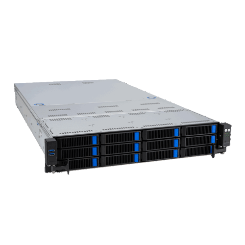 Серверная платформа/ ASUS RS720-E11-RS12U, 2U, 2 x LGA4677,  32 DIMM DDR5, 12=8 x NVMe/SAS*/SATA + 4 NVMe/SATA hs, 2 x M.2 slot, 2 x 10Gbe (X710) RJ45 port,Up to 8 slots PCIe 5.0, 1 x OCP 3.0, 1+1 1600W
