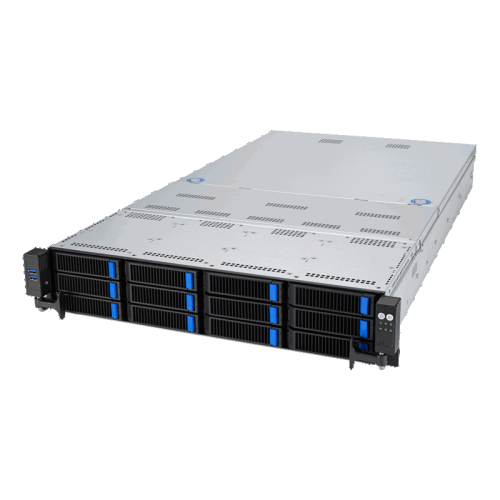 Серверная платформа/ ASUS RS720-E11-RS12U, 2U, 2 x LGA4677,  32 DIMM DDR5, 12=8 x NVMe/SAS*/SATA + 4 NVMe/SATA hs, 2 x M.2 slot, 2 x 10Gbe (X710) RJ45 port,Up to 8 slots PCIe 5.0, 1 x OCP 3.0, 1+1 1600W