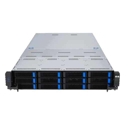 Серверная платформа/ ASUS RS720-E11-RS12U, 2U, 2 x LGA4677,  32 DIMM DDR5, 12=8 x NVMe/SAS*/SATA + 4 NVMe/SATA hs, 2 x M.2 slot, 2 x 10Gbe (X710) RJ45 port,Up to 8 slots PCIe 5.0, 1 x OCP 3.0, 1+1 1600W