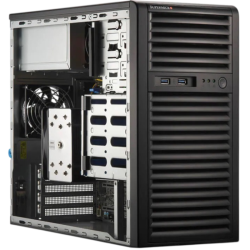 Серверная платформа/ Supermicro Mainstream Server Mini-Tower, 1x LGA1718 (AMD EPYC™ 4004 / 4005; Ryzen™ 7000 / 9000), 4x DDR5 Up to 192GB, 4x fixed 3.5