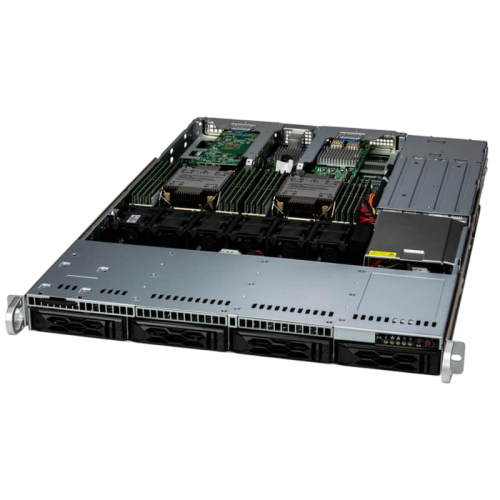 Серверная платформа/ SYS-611C-TN4R (bundle4): 1U / 2x LGA-4677 / 16x DDR5 RDIMM / 4x 2.5 NVMe*/SATA/SAS* / 1x SSD NVME 400GB, M.2 / 1x 2-ports GbE RJ45 Intel i350-AM2 / 2x 860W Power  (4 SATA config, Fan+ Heatsink Upgrade, + TPM 2.0)