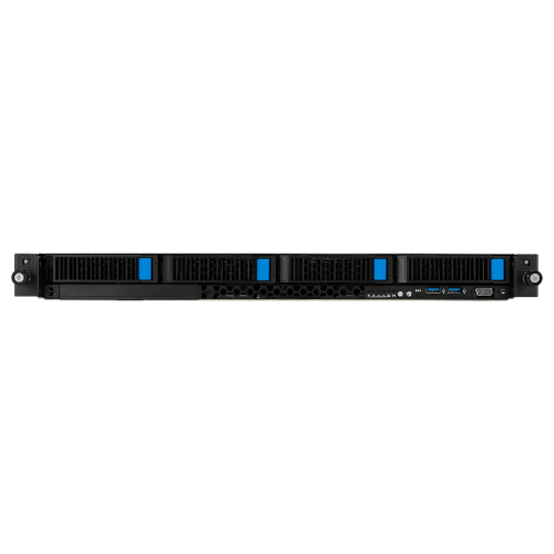 Серверная платформа/ ASUS RS501A-E12-RS4, 1U, 1x  SP5 (LGA 6096) 400W, 24x DIMM DDR5 6400/4800, 4x 3.5'' SATA/SAS, 2x M.2 SATA/NVME x4 22110, 3x PCIe x16+ 1x OCP3.0 x16, 1x 2-port 1GbE Intel I350 LAN, up to 2 single-slot GPU cards, 1+1 1600W