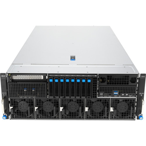 Серверная платформа/ ASUS ESC8000A-E13 SKU2, 4U, 2x SP5 LGA6096 (500W), 24x DDR5 6400, 4x 2.5 NVME + 4x 2.5 SATA/SAS*, Up to 11 slots, 8 x PCIe x16 for 2-slot GPU, 1 x PCIe x16 for NIC/BlueField-3 card, 1 x PCIe x16 for NIC, 1 x PCIe x16 for HBA/RAID card Серверная платформа/ ASUS ESC8000A-E13 SKU2, 4U, 2x SP5 LGA6096 (500W), 24x DDR5 6400, 4x 2.5 NVME + 4x 2.5 SATA/SAS*, Up to 11 slots, 8 x PCIe x16 for 2-slot GPU, 1 x PCIe x16 for NIC/BlueField-3 card, 1 x PCIe x16 for NIC, 1 x PCIe x16 for HBA/RAID card