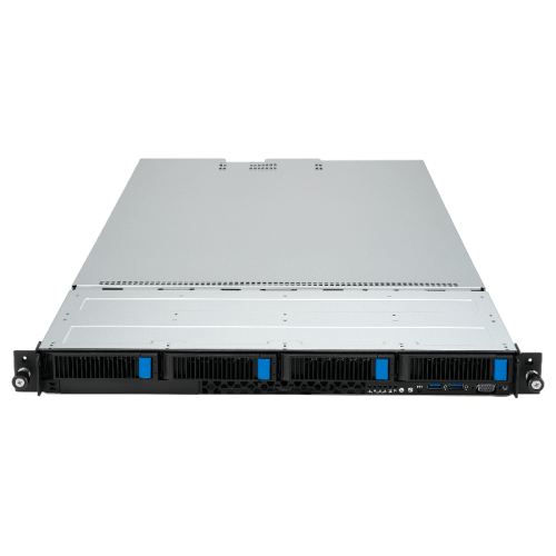 Серверная платформа/ ASUS RS501A-E12-RS4, 1U, 1x  SP5 (LGA 6096) 400W, 24x DIMM DDR5 6400/4800, 4x 3.5'' SATA/SAS, 2x M.2 SATA/NVME x4 22110, 3x PCIe x16+ 1x OCP3.0 x16, 1x 2-port 1GbE Intel I350 LAN, up to 2 single-slot GPU cards, 1+1 1600W