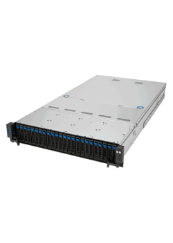 Серверная платформа/ ASUS RS521A-E12-RS24U, 2U, 1xSP5 (LGA 6096) 360W, 24x DDR5 6400, 24x 2.5'' (16 NVME+8 SAS/SATA) + 2x SATA rear, 2x M.2 22110 NVME, Up to 5 PCIe Gen5  + 1x OCP 3.0 x16, 1 x 2-Port 1GbE LAN, up to 4 single-slot or 2 double-slot GPU, 1+1