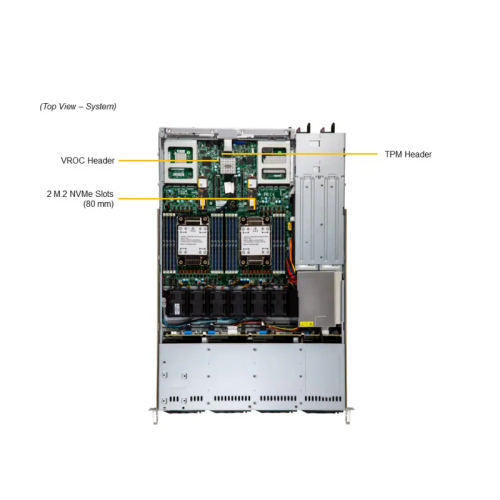 Серверная платформа/ SYS-611C-TN4R (bundle4): 1U / 2x LGA-4677 / 16x DDR5 RDIMM / 4x 2.5 NVMe*/SATA/SAS* / 1x SSD NVME 400GB, M.2 / 1x 2-ports GbE RJ45 Intel i350-AM2 / 2x 860W Power  (4 SATA config, Fan+ Heatsink Upgrade, + TPM 2.0)