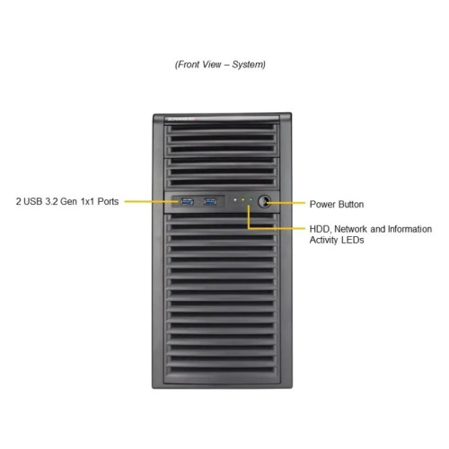 Серверная платформа/ Supermicro Mainstream Server Mini-Tower, 1x LGA1718 (AMD EPYC™ 4004 / 4005; Ryzen™ 7000 / 9000), 4x DDR5 Up to 192GB, 4x fixed 3.5