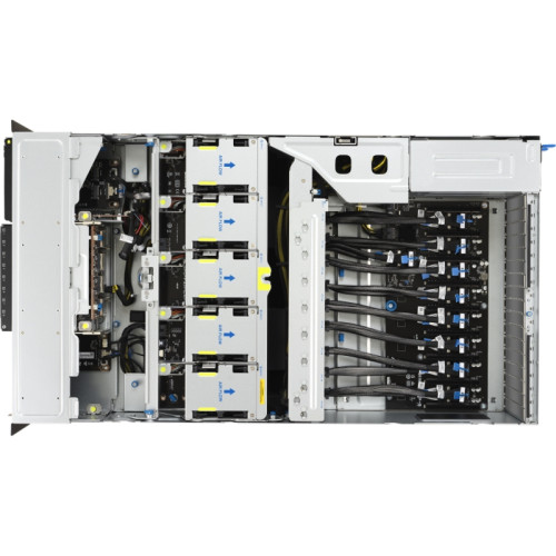 Серверная платформа/ ASUS ESC8000A-E13 SKU2, 4U, 2x SP5 LGA6096 (500W), 24x DDR5 6400, 4x 2.5 NVME + 4x 2.5 SATA/SAS*, Up to 11 slots, 8 x PCIe x16 for 2-slot GPU, 1 x PCIe x16 for NIC/BlueField-3 card, 1 x PCIe x16 for NIC, 1 x PCIe x16 for HBA/RAID card Серверная платформа/ ASUS ESC8000A-E13 SKU2, 4U, 2x SP5 LGA6096 (500W), 24x DDR5 6400, 4x 2.5 NVME + 4x 2.5 SATA/SAS*, Up to 11 slots, 8 x PCIe x16 for 2-slot GPU, 1 x PCIe x16 for NIC/BlueField-3 card, 1 x PCIe x16 for NIC, 1 x PCIe x16 for HBA/RAID card