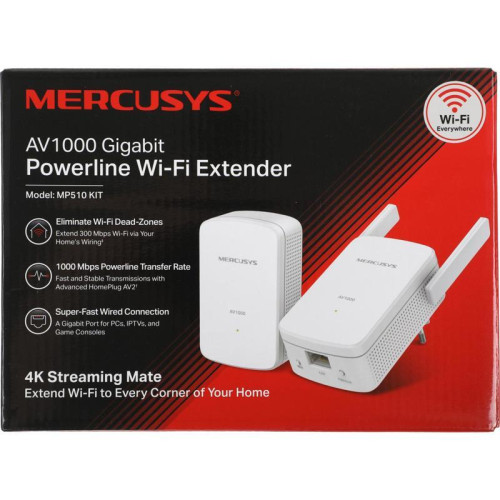 Сетевой адаптер Powerline Mercusys MP510 KIT AV1000 Gigabit Ethernet (ант.внеш.несъем.) 2ант. (упак.:2шт) Сетевой адаптер Powerline Mercusys MP510 KIT AV1000 Gigabit Ethernet (ант.внеш.несъем.) 2ант. (упак.:2шт)