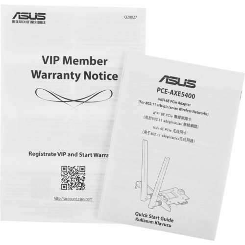 Сетевой адаптер Wi-Fi + Bluetooth Asus PCE-AXE5400 AXE5400 PCI Express x1 (ант.внеш.съем) 2ант.