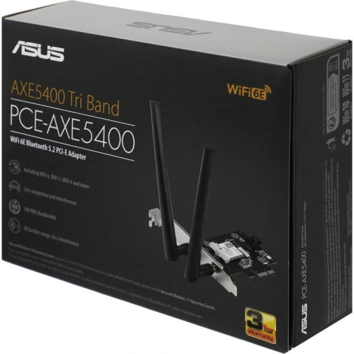 Сетевой адаптер Wi-Fi + Bluetooth Asus PCE-AXE5400 AXE5400 PCI Express x1 (ант.внеш.съем) 2ант.