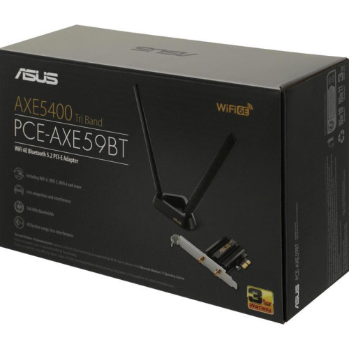 Сетевой адаптер Wi-Fi + Bluetooth Asus PCE-AXE59BT AXE5400 PCI Express x1 2ант.