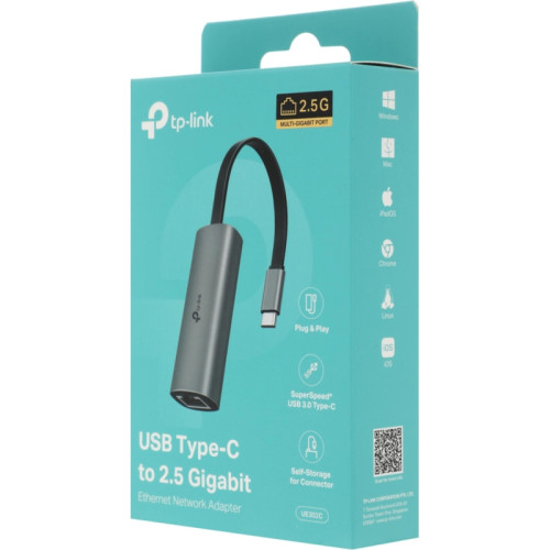 Сетевой адаптер Gigabit Ethernet TP-Link UE302C USB Type-C Сетевой адаптер Gigabit Ethernet TP-Link UE302C USB Type-C