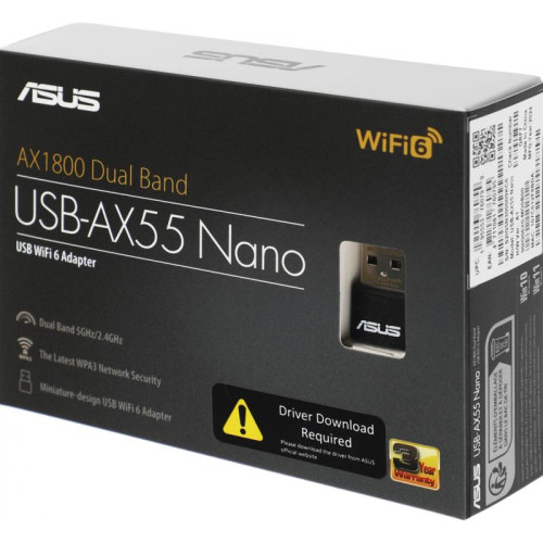 Сетевой адаптер Wi-Fi Asus USB-AX55 NANO AX1800 USB 2.0