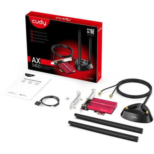 Сетевой адаптер Wi-Fi + Bluetooth Cudy WE4000 АХ5400 PCI Express (ант.внеш.съем) 1ант.