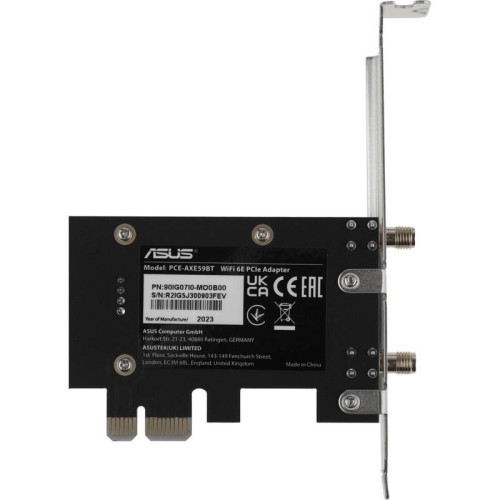Сетевой адаптер Wi-Fi + Bluetooth Asus PCE-AXE59BT AXE5400 PCI Express x1 2ант.