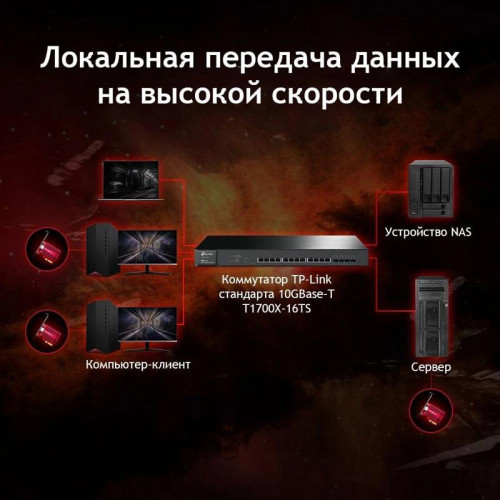Сетевой адаптер/ 10 Gigabit PCI-E network adapter, 1 PCI Express 3.0 X4 interface, 1 100/1000/10000Mbps Ethernet port, come with Low-Profile and Full-Height Brackets