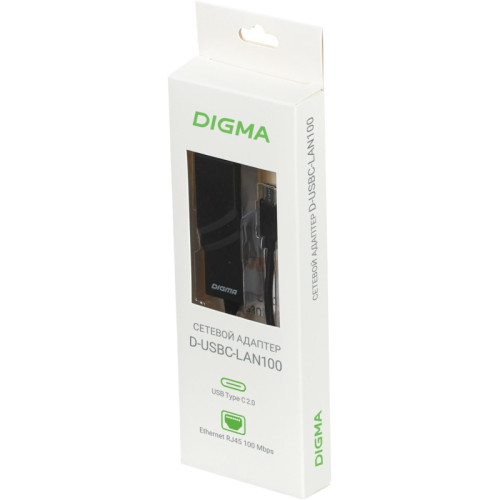 Сетевой адаптер Fast Ethernet Digma D-USBC-LAN100 USB Type-C