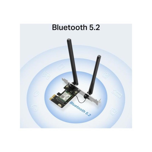 Сетевой адаптер Wi-Fi + Bluetooth Mercusys MA80XE AX3000 PCI Express (ант.внеш.несъем.) 2ант.