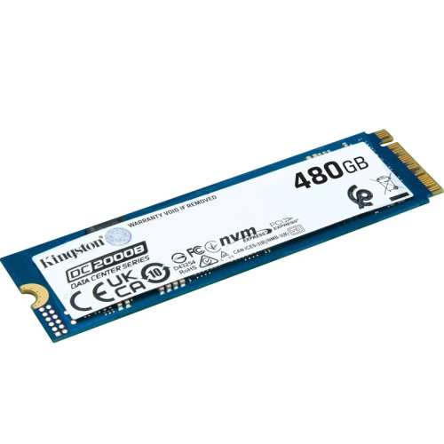 Твердотельный накопитель/ Kingston SSD DC2000B 480GB, M.2 22x80mm, NVMe, PCIe Gen 4x4, 3D TLC, R/W 7000/800MB/s, IOPs 530 000/32 000, TBW 350, DWPD 0.4 (12 мес)