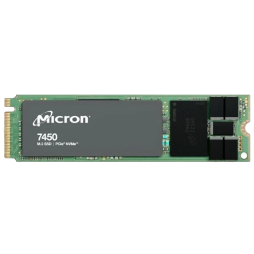 Серверные твердотельные накопители/ Micron SSD 7450 PRO, 960GB, M.2(22x80mm), NVMe, PCIe 4.0 x4, 3D TLC, R/W 5000/1400MB/s, IOPs 520 000/82 000, TBW 1700, DWPD 1 (12 мес.)