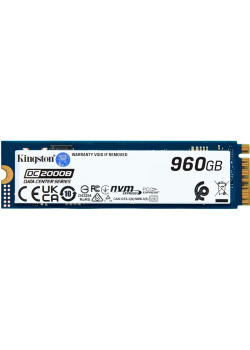 Твердотельный накопитель/ Kingston SSD DC2000B 960GB, M.2 22x80mm, NVMe, PCIe Gen 4x4, 3D TLC, R/W 7000/1300MB/s, IOPs 540 000/47 000, TBW 700, DWPD 0.4 (12 мес)