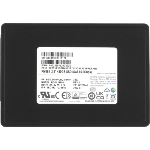 Твердотельный дисковый накопитель/ 480GB 6G SATA 2.5in RI PM893 SSD UC Generic Module(CTO&BTO)