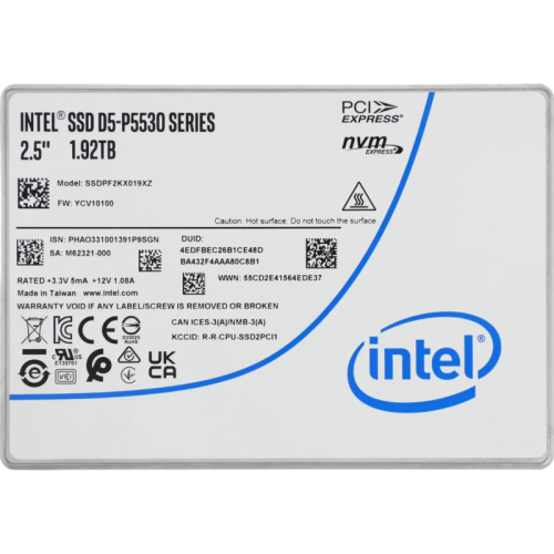 Твердотельный накопитель/ Intel SSD D5-P5530 Series (1.92TB, 2.5in PCIe 4.0 x4, TLC)