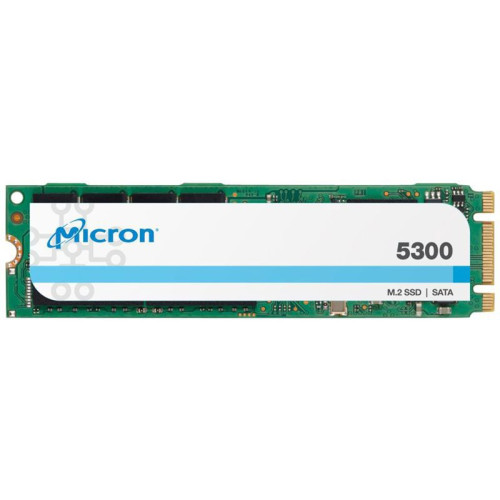 Твердотельный накопитель/ Micron SSD 5300 PRO, 1920GB, M.2(22x80mm), SATA3, 3D TLC, R/W 540/520MB/s, IOPs 95 000/30 000, TBW 5256, DWPD 1.5 (12 мес.)