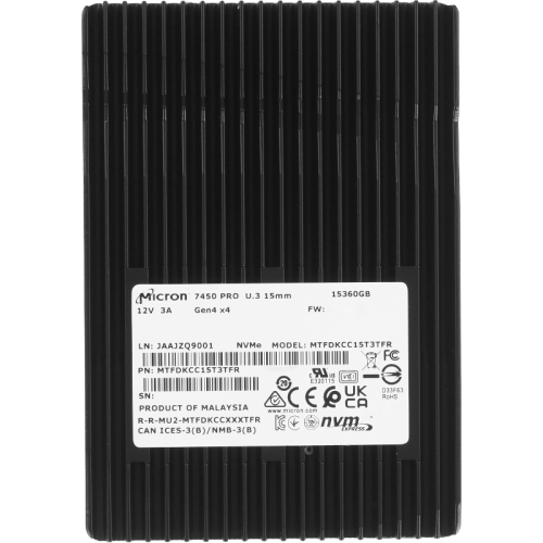 Серверные твердотельные накопители/ Micron SSD 7450 PRO, 15360GB, U.3(2.5