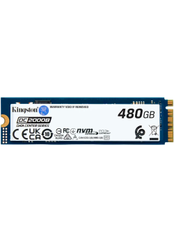 Твердотельный накопитель/ Kingston SSD DC2000B 480GB, M.2 22x80mm, NVMe, PCIe Gen 4x4, 3D TLC, R/W 7000/800MB/s, IOPs 530 000/32 000, TBW 350, DWPD 0.4 (12 мес)