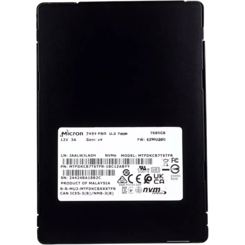 Твердотельный накопитель/ Micron SSD 7450 PRO, 7680GB, U.3(2.5