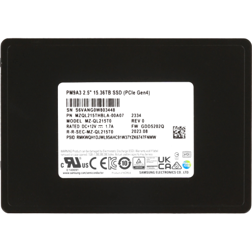Твердотельный накопитель/ Samsung SSD PM9A3, 15360GB, U.2(2.5