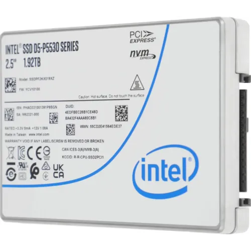 Твердотельный накопитель/ Intel SSD D5-P5530 Series (1.92TB, 2.5in PCIe 4.0 x4, TLC) Твердотельный накопитель/ Intel SSD D5-P5530 Series (1.92TB, 2.5in PCIe 4.0 x4, TLC)