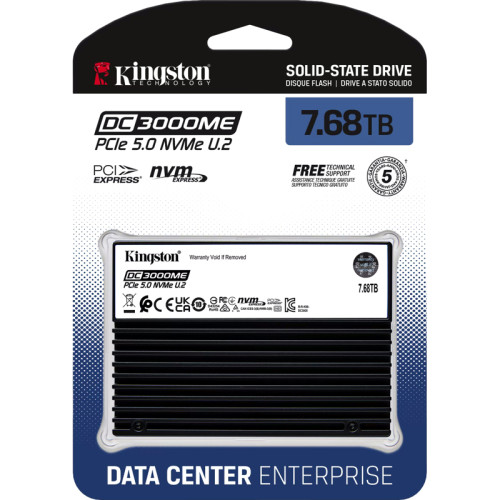 Твердотельный накопитель Kingston SSD DC3000ME 7680GB, U.2(2.5