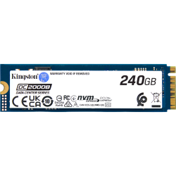 Твердотельный накопитель/ Kingston SSD DC2000B 240GB, M.2 22x80mm, NVMe, PCIe Gen 4x4, 3D TLC, R/W 4500/400MB/s, IOPs 260 000/18 000, TBW 175, DWPD 0.4 No Heatsink) (12 мес)