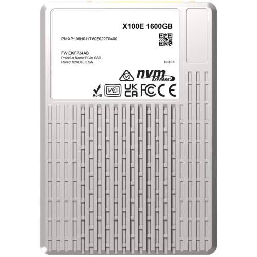 Серверный диск/ Phison X100E, 1600GB, U2/U3, NVMe, PCIe Gen4x4, R/W 7000/3500MB/s, R/W 1600K/280K IOPs, TBW 8760, DWPD3, non-OPAL, dual port