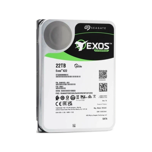 Жесткий диск/ HDD Seagate SATA3 22Tb Exos X22 7200 512Mb  1 year warranty (replacement WUH722222ALE6L4, WD221KRYZ)