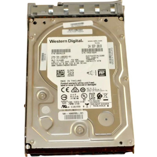 Жесткий диск/ HDD WD SAS  6Tb  7200 12Gb/s 512MB 1 year warranty (replacement HUS726T6TAL5204)