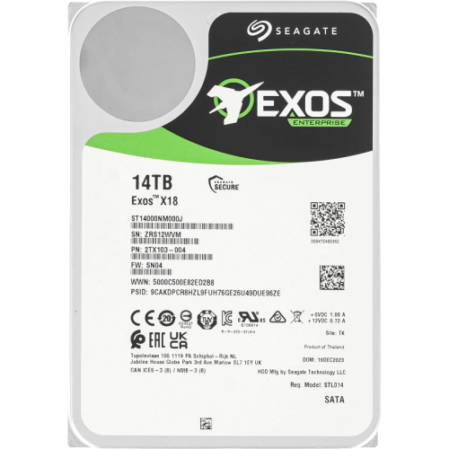 Жесткий диск Seagate SATA-III 14TB ST14000NM000J Exos X18 4KN (7200rpm) 256Mb 3.5