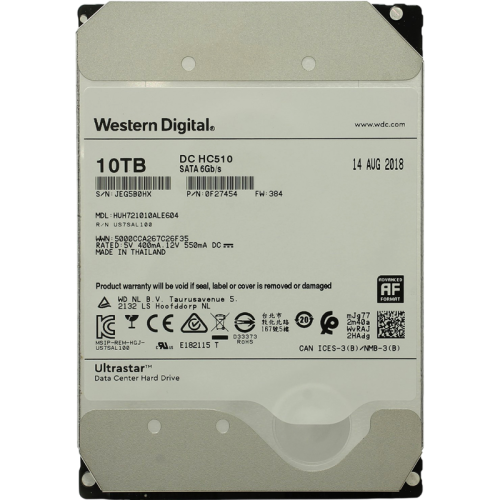 Жесткий диск/ RECERTIFIED HDD HGST SATA Server 10Tb Ultrastar HE10 7200 6Gb/s 256MB HP (0F27488) and standard servers 1 year warranty (replacement HUH721010ALE604, WUS721010ALE6L4, ST10000NM017B, ST10000NM001G, MG10ADA10TE) RECERTIFIED
