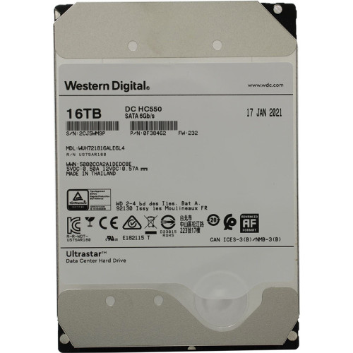 Жесткий диск/ HDD WD/HGST SATA Server 16Tb Ultrastar DC HC550 7200 6Gb/s 512MB 1 year warranty Жесткий диск/ HDD WD/HGST SATA Server 16Tb Ultrastar DC HC550 7200 6Gb/s 512MB 1 year warranty