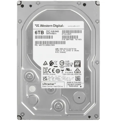 Жесткий диск серверный Western Digital SATA-III 6TB 0B47488 WUS721206BLE604 Ultrastar DC HA340 Жесткий диск серверный Western Digital SATA-III 6TB 0B47488 WUS721206BLE604 Ultrastar DC HA340