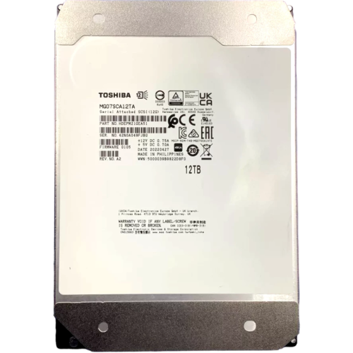 Жесткий диск/ HDD Toshiba SAS 12Tb 7200 256Mb 4Kn 1 year warranty (replacement MG07SCA12TE)