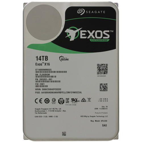 Жесткий диск/ HDD Seagate SAS 14Tb Exos X16 12Gb/s 7200 256Mb 1 year warranty Жесткий диск/ HDD Seagate SAS 14Tb Exos X16 12Gb/s 7200 256Mb 1 year warranty